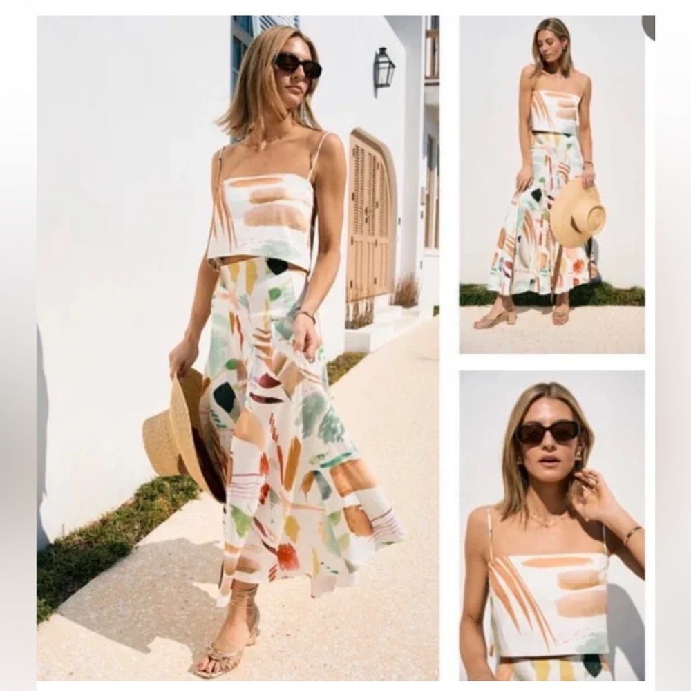 Antonio Melani X M.G. Style Lamar Paint Streak Pleated Skirt Set